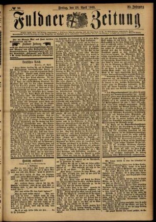 Ausgabe vom Freitag, den 28. April 1893.