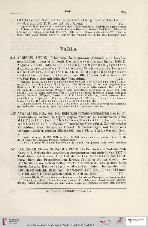 Varia (Nr. 641 - 660)