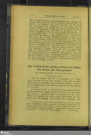 Das Urheberrecht auf dem Gebiete der bildenden Kunst und Photographie