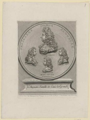 Gruppenbildnis des Ludwig XIV, des Ludwig von Burgund, des Philippe von Anjou und des Karl von Berry (Famille de Louis le Grand)
