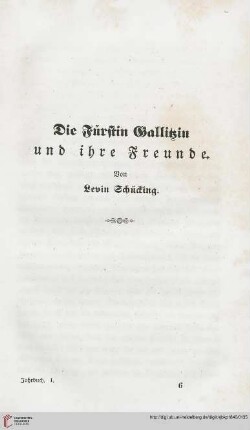 1: Die Fürstin Gallitzin und ihre Freunde
