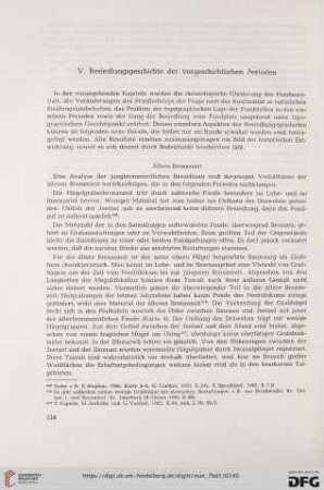 V. Besiedlungsgeschichte der vorgeschichtlichen Perioden