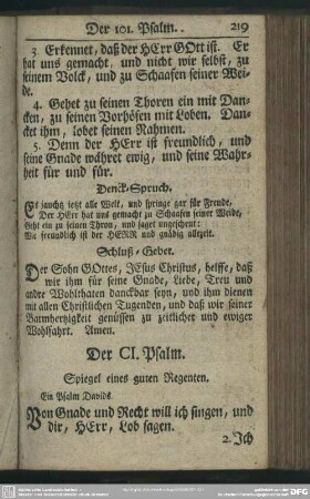 Der CI. Psalm : Spiegel eines guten Regenten