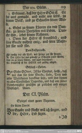 Der CI. Psalm : Spiegel eines guten Regenten