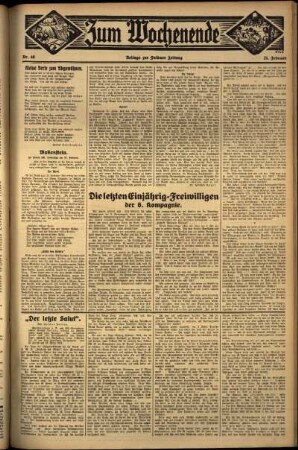 Zweite Ausgabe vom Sonntag, den 25. Februar 1934.