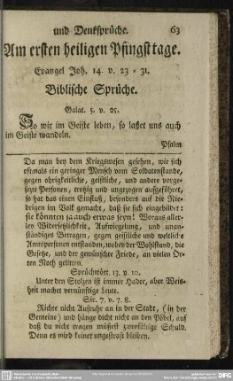 Am ersten heiligen Pfingsttage