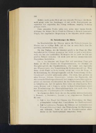 Die Veränderungen des Blutes.