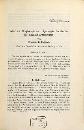 Zoologische Jahrbücher. Abteilung für Systematik, Ökologie und Geographie der Tiere : international journal for zoological sciences. 9. 1897