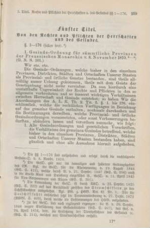 Fünfter Titel. Von den Rechten und Pflichten der Herrschaften und des Gesindes