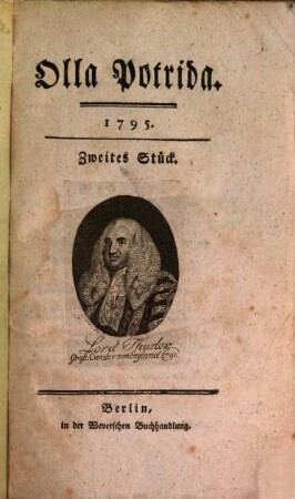 Olla potrida : eine Quartalschrift. 1795, 1795
