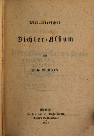 Militairisches Dichter-Album