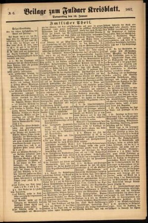 Zweite Ausgabe vom Donnerstag, den 14. Januar 1897.