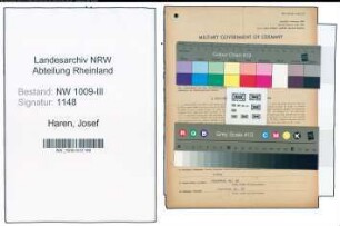 Entnazifizierung Josef Van Haren , geb. 23.01.1900 (Tischler)