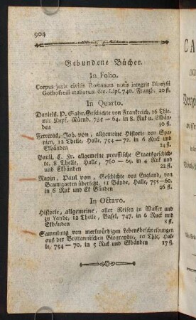 904, Gebundene Bücher