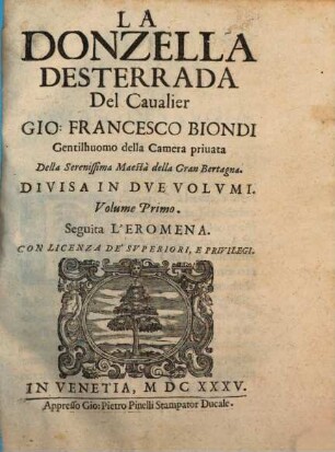 La donzella desterrada. 1. (1635). - [6], 255 S.