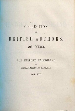 The history of England from the accession of James the Second. 8