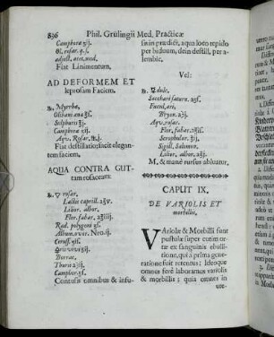 Caput IX. De Variolis Et Morbillis.
