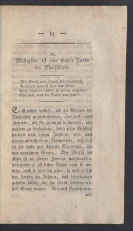 11. Mäßigkeit ist eine wahre Zierde der Menschheit