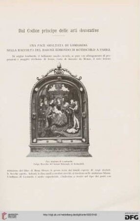 25: Dal codice principe delle arti decorative, [2] : una pace smaltata di Lombardia nella raccolta del Barone Edmondo di Rothschild a Parigi
