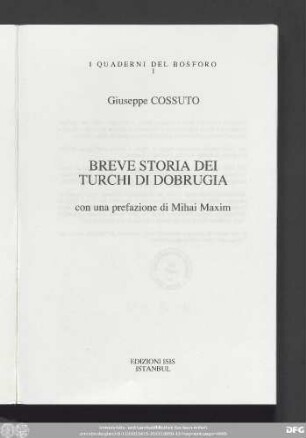 Breve storia dei Turchi di Dobrugia