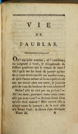 Vie Du Chevalier De Faublas, 2