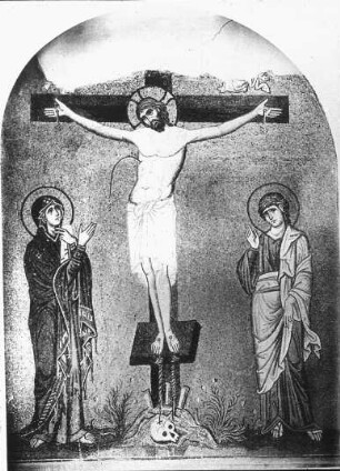 Dafni / Daphni (Athen), Kloster, Kreuzigung Christi, Mosaik