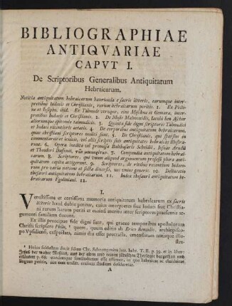 Caput I. De Scriptoribus Generalibus Antiquitatum Hebraicarum