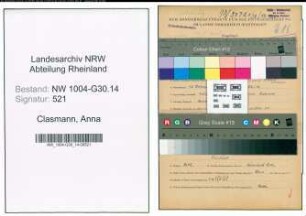Entnazifizierung Anna Clasmann , geb. 12.10.1902 ()