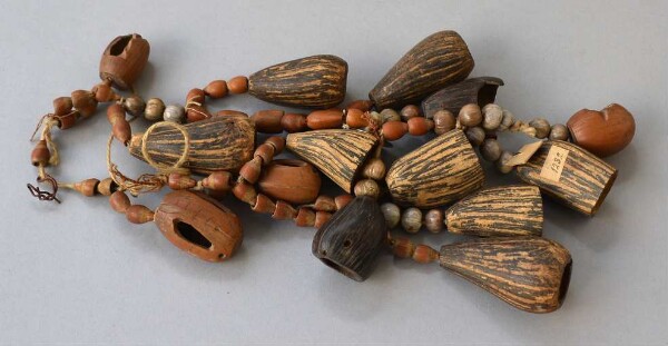 Necklace with shells and fruit shells