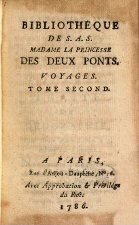 Bibliothèque universelle des dames. Classe 1, Voyages. 2. 1786