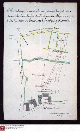 Lageplan zur Anlage eines Scheibenschiessstandes des Kriegervereins Elpenrod, Hainbach und Otterbach in Flur I der Gemarkung Hainbach