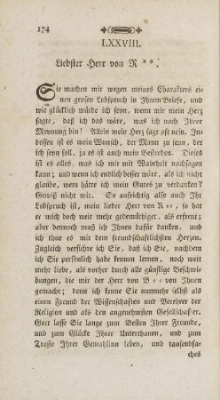 LXXVIII. Liebster Herr von R**