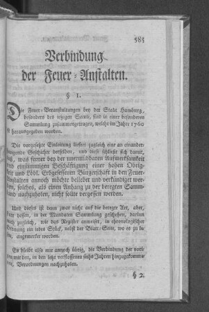 Verbindung der Feuer=Anstalten.