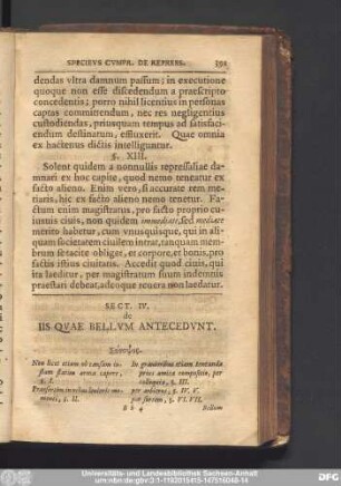 Sect. IV. de Iis Quae Bellum Antecedunt.