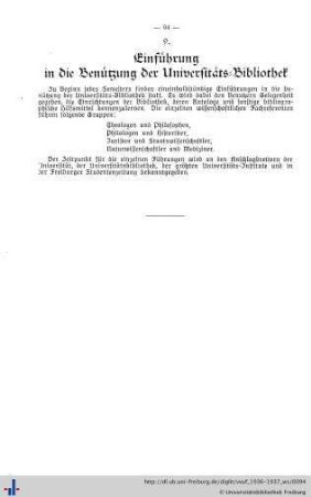 9. Einführung in die Benutzung der Universitäts-Bibliothek
