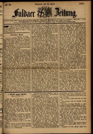 Ausgabe vom Mittwoch, den 29. April 1885.
