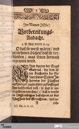 Vorbereitungs-Andacht.