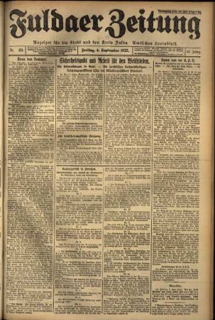 Ausgabe vom Freitag, den 04. September 1925.