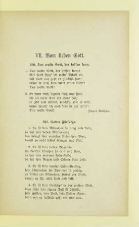 VII. Vom lieben Gott