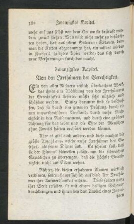 Zwanzigstes Kapitel. Von den Irrthümern der Gerechtigkeit