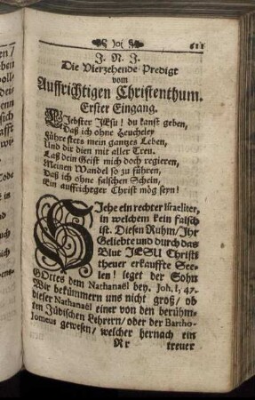 Die Vierzehende Predigt vom Auffrichtigen Christenthum.