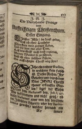 Die Vierzehende Predigt vom Auffrichtigen Christenthum.