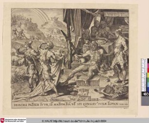 [Du sollst Vater und Mutter ehren / Die Verspottung Noahs; Honour thy father and thy mother / The mocking of Noah]