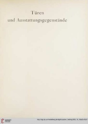 Türen und Ausstattungsgegenstände (Nr. 143-154)