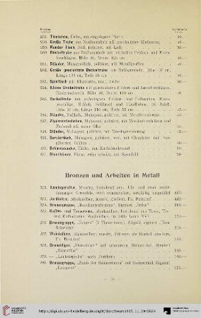 Bronzen und Arbeiten in Metall (Nr. 272-304)