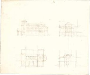 Bühlmann, Josef; Palais - Grundriss, Ansichten, Querschnitt