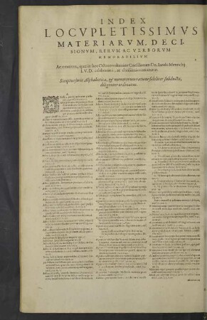 Index locupletissimus materiarum