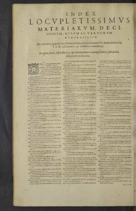 Index locupletissimus materiarum