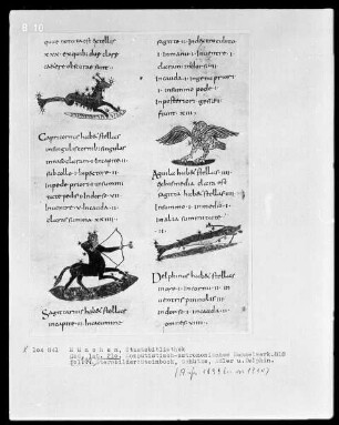 Komputistisch-Astronomisches Sammelwerk — Bildseite mit vier Miniaturen, Folio 119verso