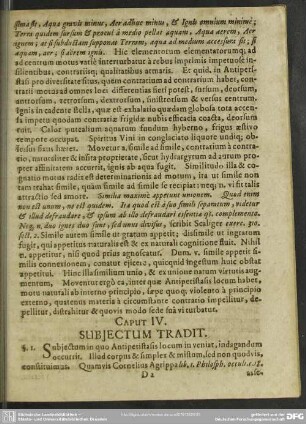 Caput IV. Subjectum Tradit